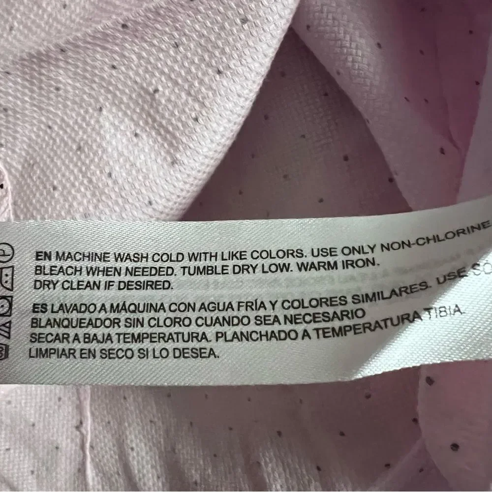 Denim & Flower Ricky Singh Pink Button-Down Shirt W/Dots Size M - Picture 8 of 8